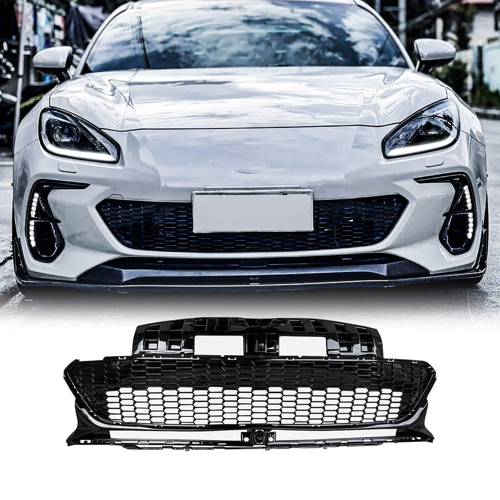 NINTE For 2022 2023 2024 Subaru BRZ Mesh Grille Replacement Gloss Black ABS Aftermarket Grill Part