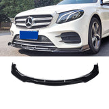 NINTE Front Lip For 2017-2019 Benz E-Class W213 Sport C238 AMG Line ABS Painted 3 Pieces Splitters