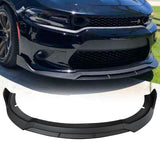 NINTE Front Lip For 2015-2023 Dodge Charger SRT Scat Pack ABS 4 PCs Front Bumper Splitter