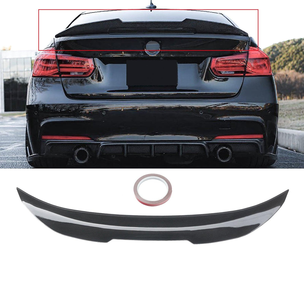 NINTE For 2013-2018 BMW F80 M3 F30 Rear Spoiler Sedan PSM Style High ...
