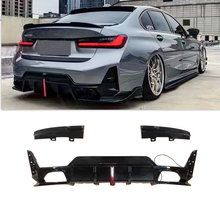 Load image into Gallery viewer, NINTE For 2023 2024  BMW 3 Series G20 LCI Gloss Black Rear Lower Diffuser with LED Light