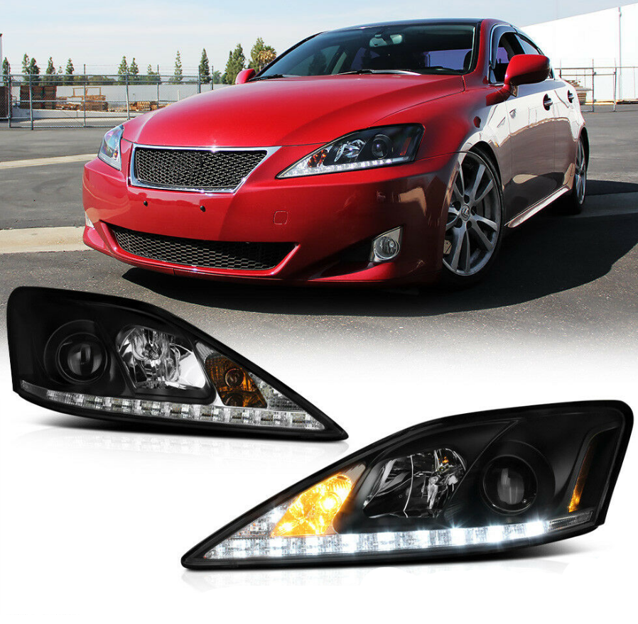 For 2006-2013 Lexus IS250 IS350 LED Strip DRL LED Headlights Assembly Left+Right - NINTE