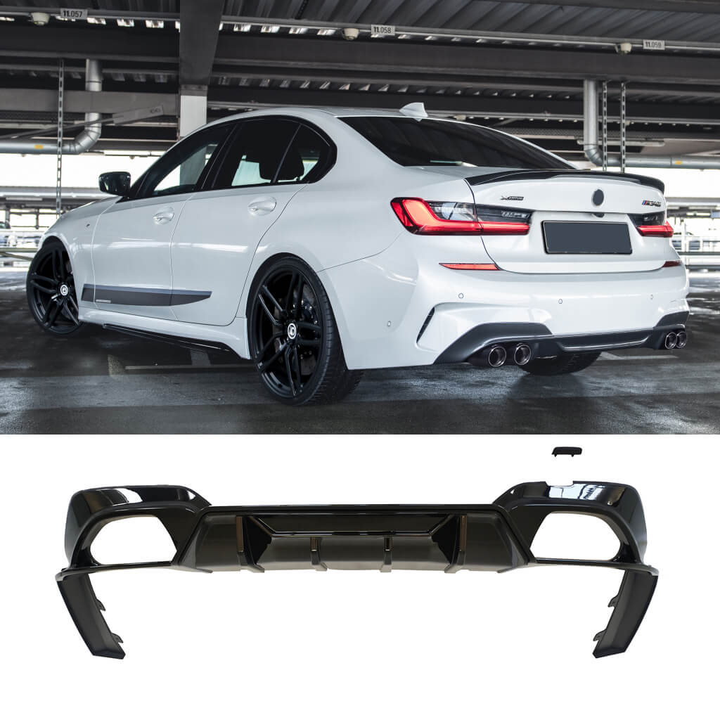 NINTE Rear Diffuser For 2019-2022 BMW 3 Series G20 M Sport 330i M340i ...