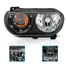 画像をギャラリービューアに読み込む, For 2008-2014 Dodge Challenger JDM Headlights Lamp Replacement Black Left+Right - NINTE