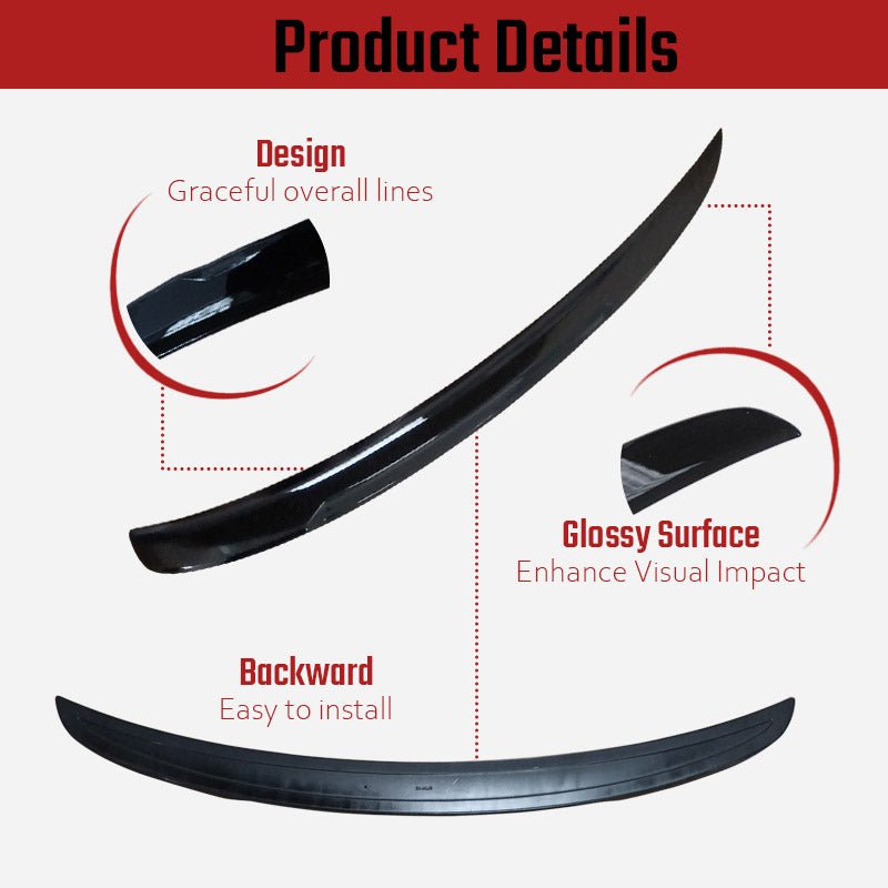 NINTE FOR 2024 2025 TOYOTA CAMRY XV80 LE XLE SE XSE OE STYLE TRUNK SPOILER LIP GLOSSY BLACK - NINTE