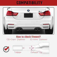 Load image into Gallery viewer, NINTE Dual Exhaust Tip For BMW Universal Tail Pipes Y Style Carbon Fiber 2.5&quot; Inlet 3.5&quot;Outlet - NINTE