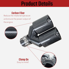 Load image into Gallery viewer, NINTE Dual Exhaust Tip For BMW Universal Tail Pipes Y Style Carbon Fiber 2.5&quot; Inlet 3.5&quot;Outlet - NINTE