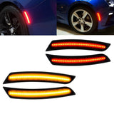 NINTE LED Side Marker Lights For 2016-2021 Chevy Camaro Front Rear Smoked Lens Lamps