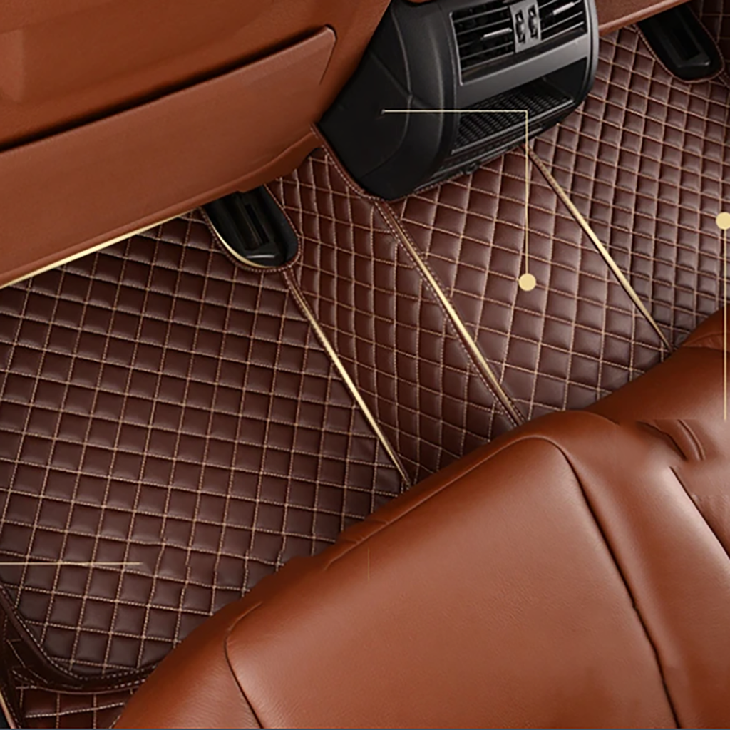 NINTE 2019 Jaguar XJ Custom 3D Covered Leather Carpet Floor Mats