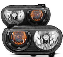 画像をギャラリービューアに読み込む, For 2008-2014 Dodge Challenger JDM Headlights Lamp Replacement Black Left+Right - NINTE