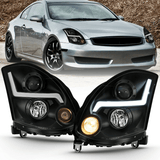 NINTE Headlight for 2003-2005 G35 Coupe Plank Style