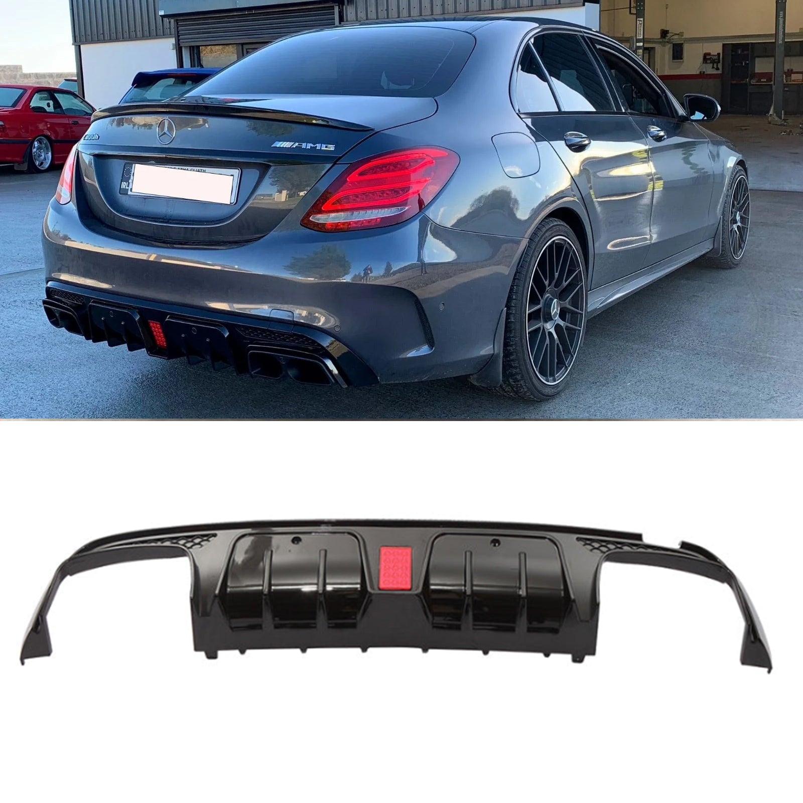 NINTE Rear Diffuser for 2015-2021 Benz W205 C-Class C63 C63S C43 C43S ...