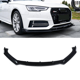 NINTE For 2017 - 2018 Audi A4 Sport ABS Front Lip Painted 3 Pieces Lower Bumper Splitter - NINTE