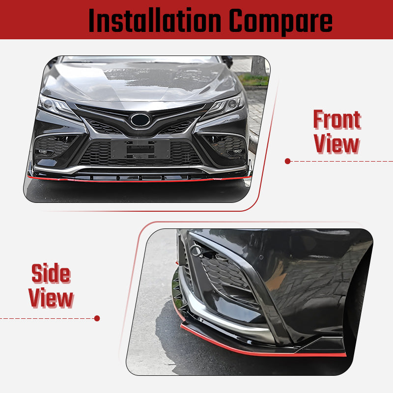 NINTE For 2021-2024 Toyota Camry SE XSE Front Lip Red Line Highlight Style
