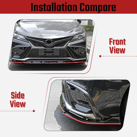 NINTE For 2021 - 2024 Toyota Camry SE XSE Front Lip Red Line Highlight Style - NINTE
