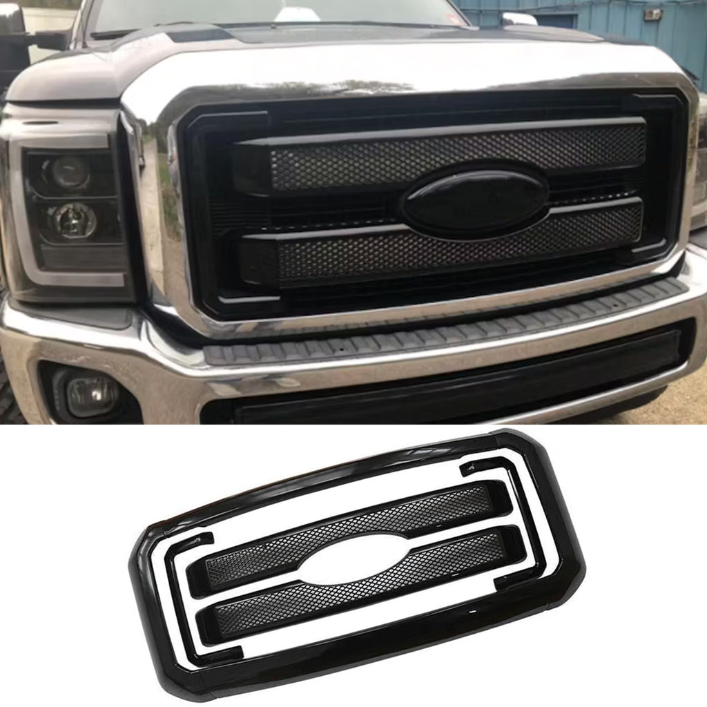 NINTE Grille Cover For 2011-2016 Ford F-250 F-350 F-450 ABS Painted Grille overlay NOT REPLACEMENT