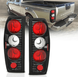 NINTE Taillight for Nissan Frontier 1998-2004 Replacement Euro Black Housing Tail Light Pair