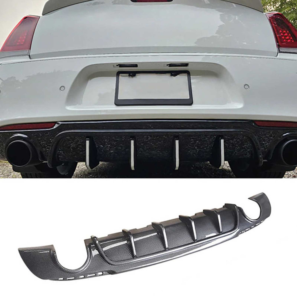 NINTE Rear Diffuser For 2015-2023 Chrysler 300 SRT Exhaust Shark Fins Rear Bumper Lip