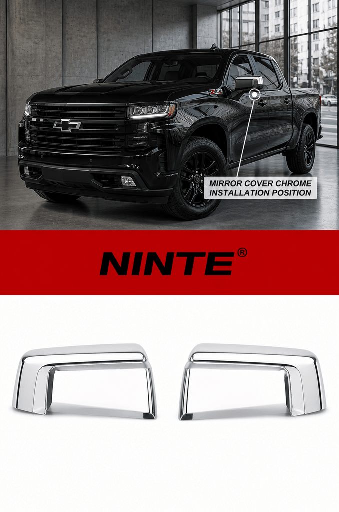 NINTE Top Half Mirror Covers For 2019-2026 Chevy Silverado&GMC Sierra 1500 - NINTE