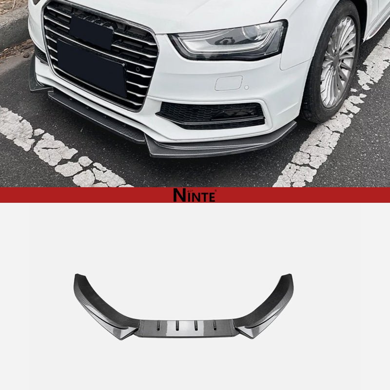 NINTE Front Bumper Splitter Lip For 2013 - 2016 Audi A4 S4 B8.5 Sline Carbon Fiber Look - NINTE