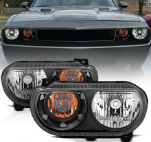 Charger l&#39;image dans la galerie, For 2008-2014 Dodge Challenger JDM Headlights Lamp Replacement Black Left+Right - NINTE