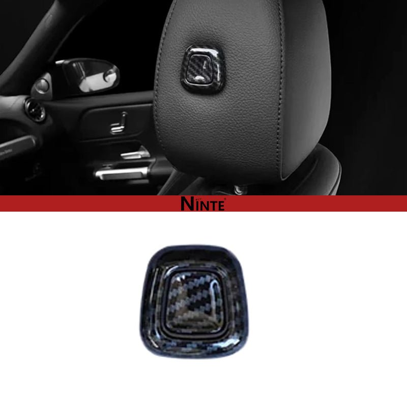 NINTE Headrest Button Aujust Cover Fit for Mercedes Benz 2019 - 2023 A - Class W177 B Class CLA GLA GLB A180 A200 A220 A250 Carbon Fiber Style ABS Painted Button Decoration Protection Guard Automotive - NINTE