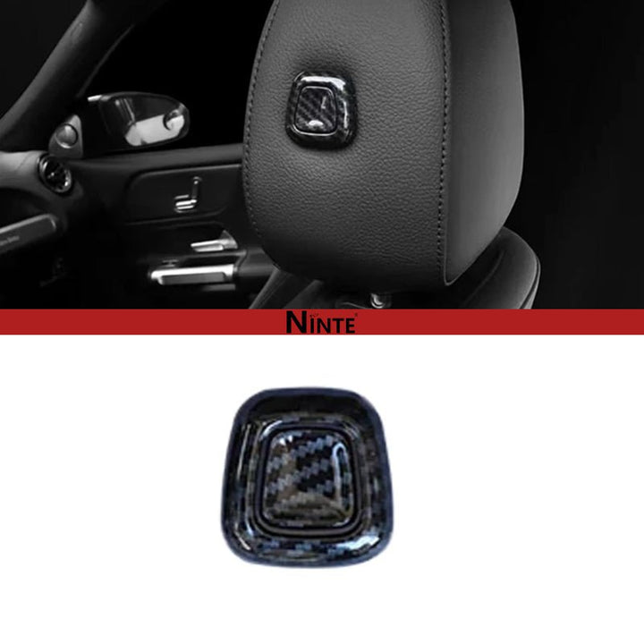 NINTE Headrest Button Aujust Cover Fit for Mercedes Benz 2019 - 2023 A - Class W177 B Class CLA GLA GLB A180 A200 A220 A250 Carbon Fiber Style ABS Painted Button Decoration Protection Guard Automotive - NINTE