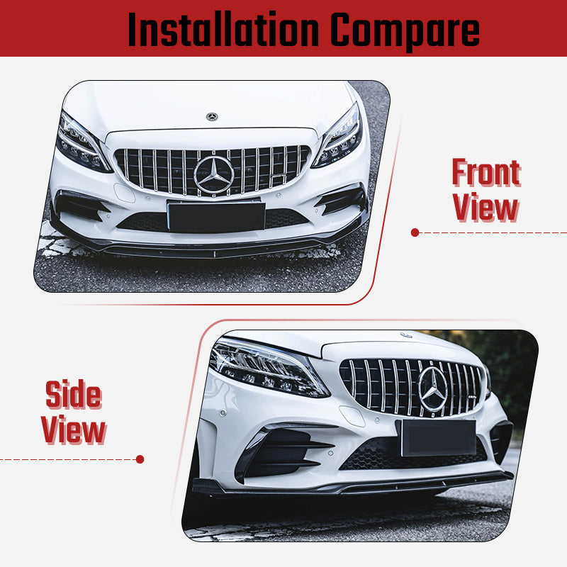 NINTE For 2019-2021 Mercedes Benz W205 C Class with AMG Package Lower Splitter Front Bumper lip