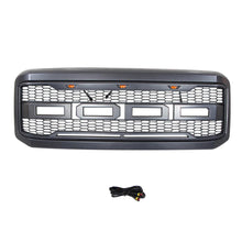 Charger l&#39;image dans la galerie, NINTE For 2005-2007 Ford F250 F350 Front Grille Super Duty Raptor Black Grill W/Lights