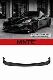 NINTE For 2005-2013 Corvette C6 Base Front Lip Splitter ZR1 Style Carbon Fiber Look - NINTE