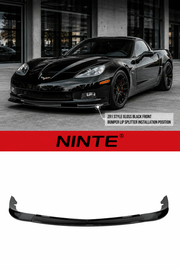 NINTE For 2005-2013 Corvette C6 Base Front Lip Splitter ZR1 Style Carbon Fiber Look - NINTE