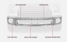 Charger l'image dans la galerie, NINTE For 2015 2016 2017 Ford F150 Chrome Stamped Steel Front Bumper Face Bar w/ Fog Light Hole One-Piece Stronger and More Reliable
