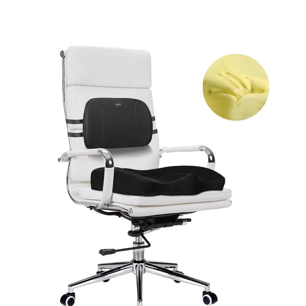 Washable Memory Orthopedic Foam Back Pillow Seat Cushion Set - NINTE