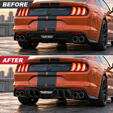 NINTE Rear Bumper Diffuser Lip Fit for Ford Mustang EcoBoost GT350 2018-2023 Black Polypropylene Rock Style Dual Exhaust Only