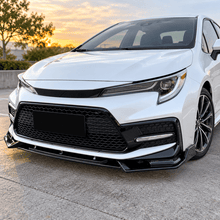NINTE Front Bumper Lip Splitter Fit for Toyota Corolla Sedan SE XSE 2020-2026 Painted Gloss Black ABS 3-Piece V Style Sport Air Dam Body Kit - NINTE