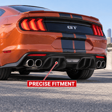 NINTE Rear Bumper Diffuser Lip Fit for Ford Mustang EcoBoost GT350 2018-2023 Black Polypropylene Rock Style Dual Exhaust Only