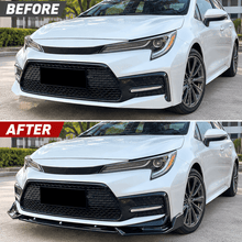 NINTE Front Bumper Lip Splitter Fit for Toyota Corolla Sedan SE XSE 2020-2026 Painted Gloss Black ABS 3-Piece V Style Sport Air Dam Body Kit - NINTE