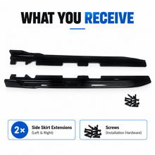 NINTE Side Skirt Splitter Extension Kit Fit for BMW X3 G01 X4 G02 X3M F97 X4M F98 2018-2023 Painted Gloss Black Without Logo - NINTE