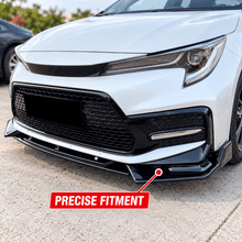NINTE Front Bumper Lip Splitter Fit for Toyota Corolla Sedan SE XSE 2020-2026 Painted Gloss Black ABS 3-Piece V Style Sport Air Dam Body Kit - NINTE