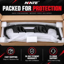 NINTE Rear Bumper Diffuser Lip Fit for Ford Mustang EcoBoost GT350 2018-2023 Black Polypropylene Rock Style Dual Exhaust Only
