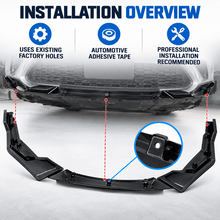 NINTE Front Bumper Lip Splitter Fit for Toyota Corolla Sedan SE XSE 2020-2026 Painted Gloss Black ABS 3-Piece V Style Sport Air Dam Body Kit - NINTE