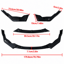 NINTE Front Bumper Lip Splitter Fit for Toyota Corolla Sedan SE XSE 2020-2026 Painted Gloss Black ABS 3-Piece V Style Sport Air Dam Body Kit - NINTE
