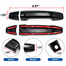 NINTE Exterior Door Handle Covers Fit for GMC Sierra 2014-2024 Painted Gloss Black ABS Tape on Trim - NINTE