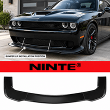 Load image into Gallery viewer, NINTE Front Bumper Lip Splitter Kit Fit for Dodge Challenger SXT SRT Hellcat 2012-2022 Painted Gloss Black ABS 3-Piece Sport Style - NINTE