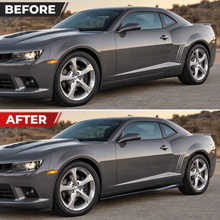 NINTE Left Right Side Skirt Extension Fit for 2010-2015 Chevy Camaro LT LS SS Gloss Black Painted Rocker Panel - NINTE