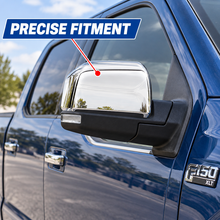 NINTE Left and Right Mirror Cover and Door Handle Bowl Cover Kit Fit for Ford F-150 2015-2020 Chrome Smooth ABS Tape on Overlay Trim