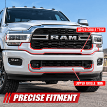 NINTE Front Bumper Upper and Lower Grille Trim Kit Fit for RAM 2500 3500 2019-2026 OE Style - NINTE