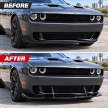 NINTE Front Bumper Lip Splitter Kit Fit for Dodge Challenger SXT SRT Hellcat 2012-2022 Painted Gloss Black ABS 3-Piece Sport Style - NINTE