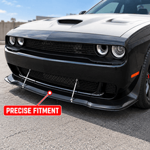 NINTE Front Bumper Lip Splitter Kit Fit for Dodge Challenger SXT SRT Hellcat 2012-2022 Painted Gloss Black ABS 3-Piece Sport Style - NINTE