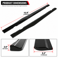 NINTE Left Right Side Skirt Extension Fit for 2010-2015 Chevy Camaro LT LS SS Gloss Black Painted Rocker Panel - NINTE